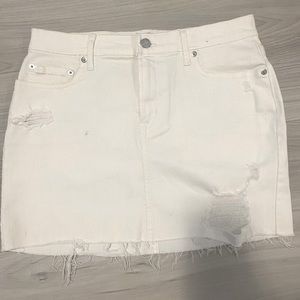 Gap White Denim Mini Skirt (Size 28)